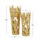 Set of 2" Gold Aluminum Contemporary Vases, 20" x 6" x 7"